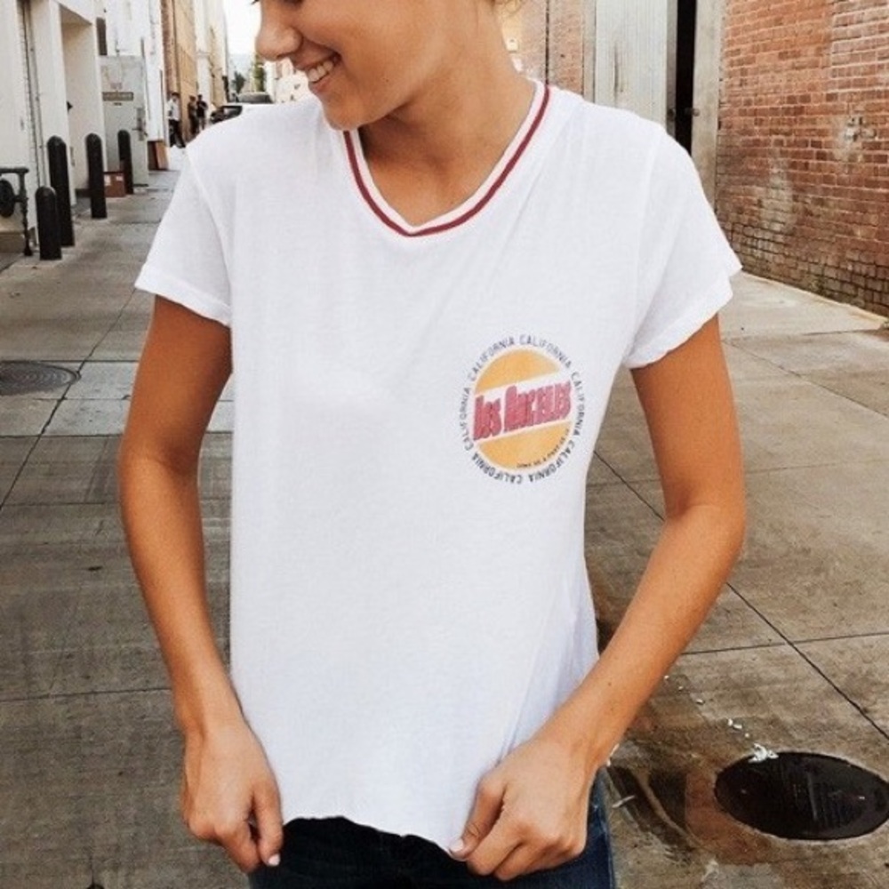 Brandy Melville - White T-Shirt Los Angeles California Print